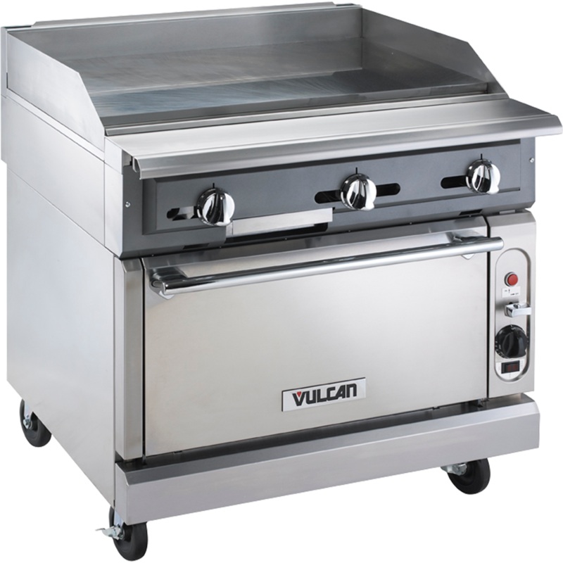 Vulcan VGM36S - V Series Heavy Duty Range Manual Gas Griddle w/ Standard Oven 36" NG - 140,000 BTU