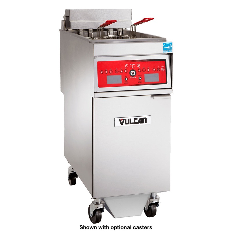 Vulcan 1ER50CF Electric Floor Fryer with Computer Controls and KleenScreen Filtration - Holds 50 lbs. - 208v/3-ph, 17kW