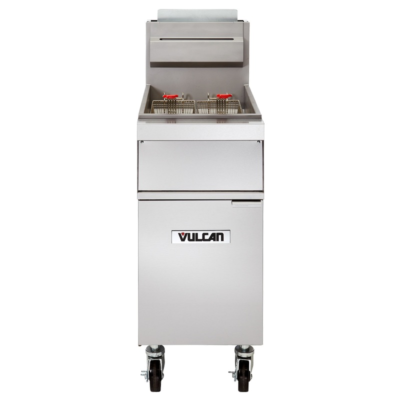 Clearance Vulcan 1GR35M NG Natural Gas Floor Fryer with Millivolt Controls - Holds 35 to 40 lbs. - 90,000 BTU
