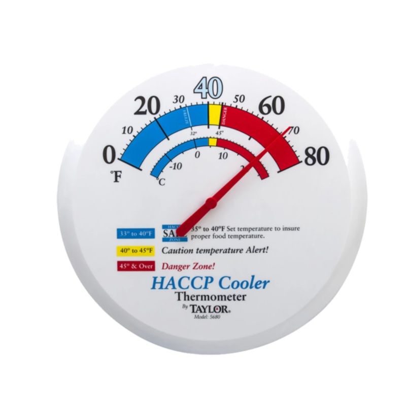 Taylor 5680 13 1/4" Cooler/Freezer Thermometer, 0 to 80F - 4ea/Case