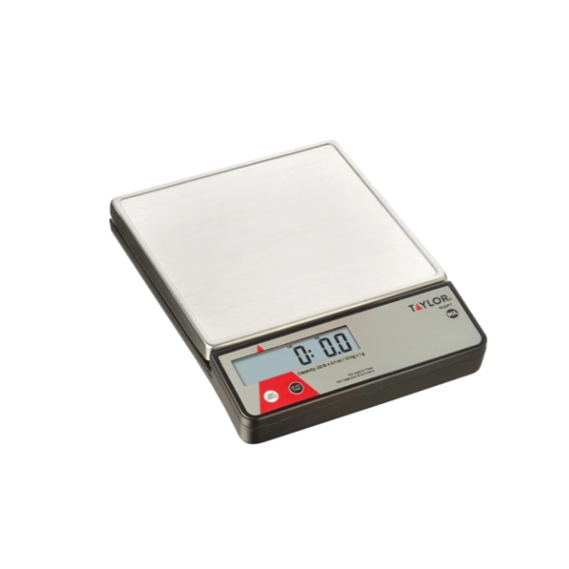 Taylor TE22FT Digital 22 Lb. Portion Control Scale, SS Platform, Tare, Dual Powered - 4ea/Case