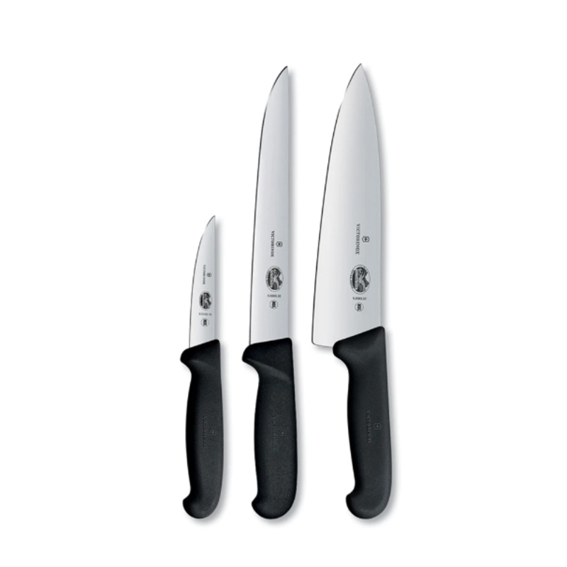 Victorinox - Swiss Army 5.1053.3-X3 3 Piece Chef's Knife Set w/ Black Handles