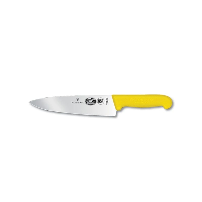Victorinox - Swiss Army 5.2068.20 Chef's Knife w/ 8" Blade, Yellow Fibrox Pro Handle