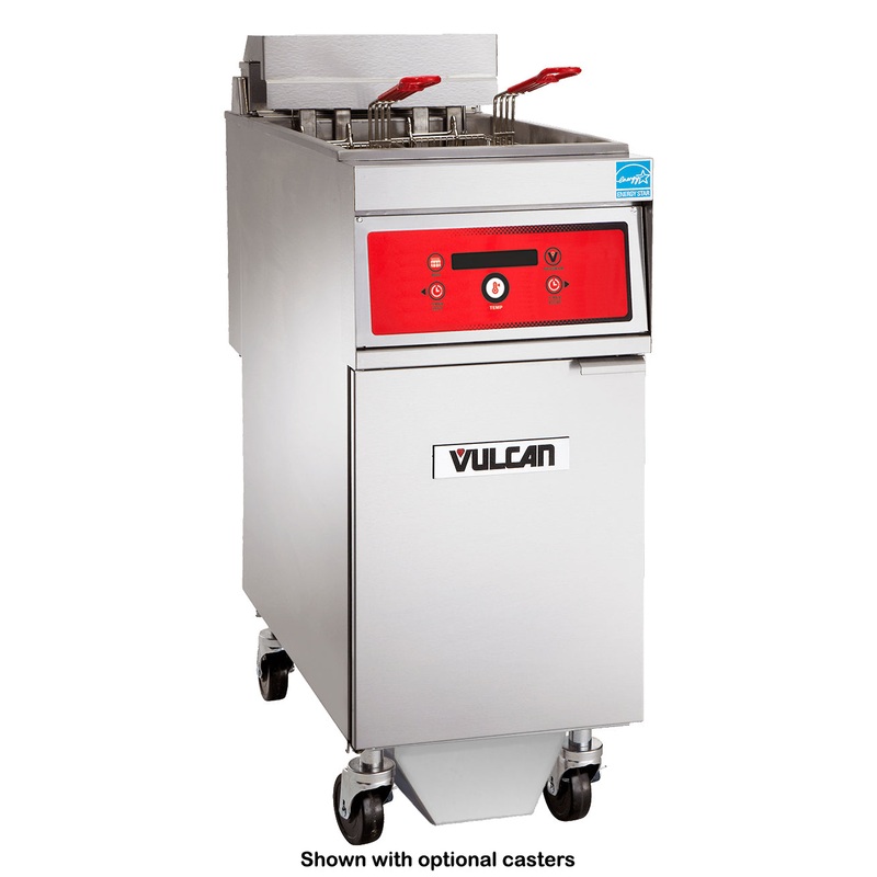 Vulcan 1ER50DF Electric Floor Fryer with Digital Controls and KleenScreen Filtration - Holds 50 lbs. - 208v/3-ph, 17kW