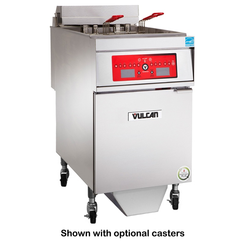 Vulcan 1ER85CF Floor Electric Fryer with Computer Controls and KleenScreen Filtration 85 lb. - 208v/3-ph, 24kW