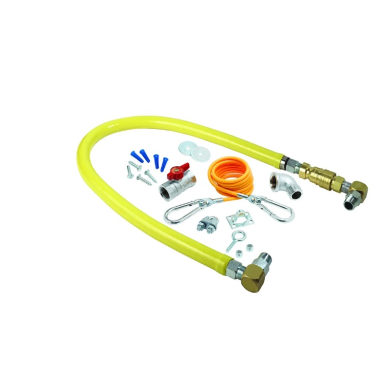 T&S Brass HG-4C-48SK 48" Gas Connector Kit w/ Quick Disconnect, (2) SwiveLink Swivels & (1) 90 Elbow - 1/2" Connection