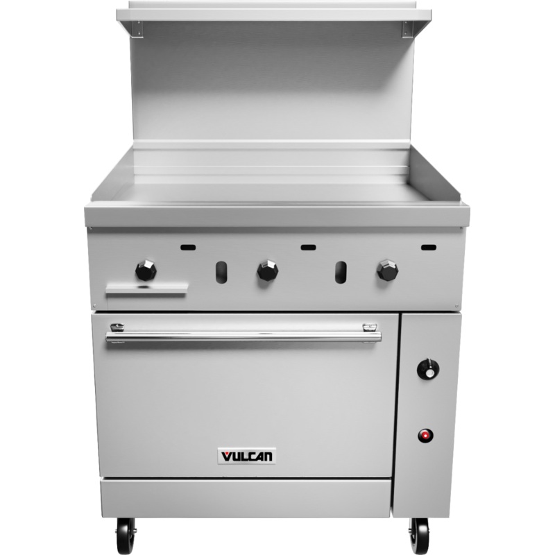Vulcan 36S-36G Endurance Natural Gas Range w/ Manual Griddle & Standard Oven 36" - 95,000 BTU