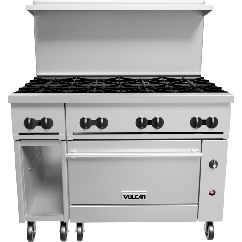 Vulcan 48S-8B Endurance Natural Gas Range 8 Burner w/ Standard Oven & Cabinet 48" - 275,000 BTU