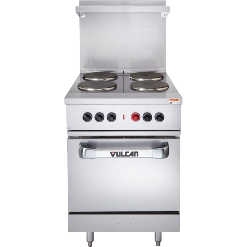 Vulcan EV24-S-4FP-208 Endurance Electric Range Four French Burner w/ Oven Base 24" - 208V