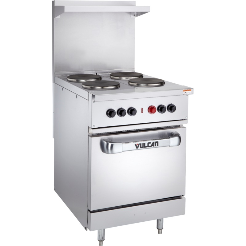Vulcan EV24-S-4FP-208 Endurance Electric Range Four French Burners w/ Oven Base 24" - 208V