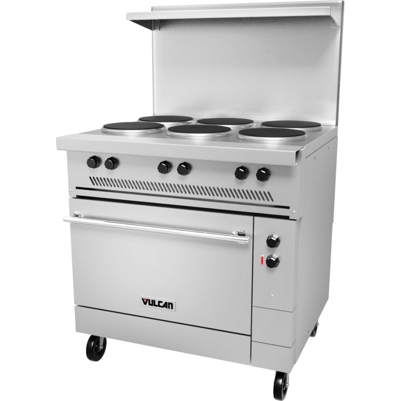 Vulcan EV36-S-6FP-208 Endurance Six French Plates 36" Range Elec w/ Oven Base - 208V, 17kW