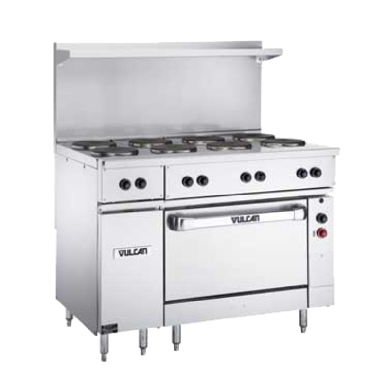 Vulcan EV48-S-8FP-240 Endurance Electric Range Eight French Plate w/ Oven Base 48" - 240V