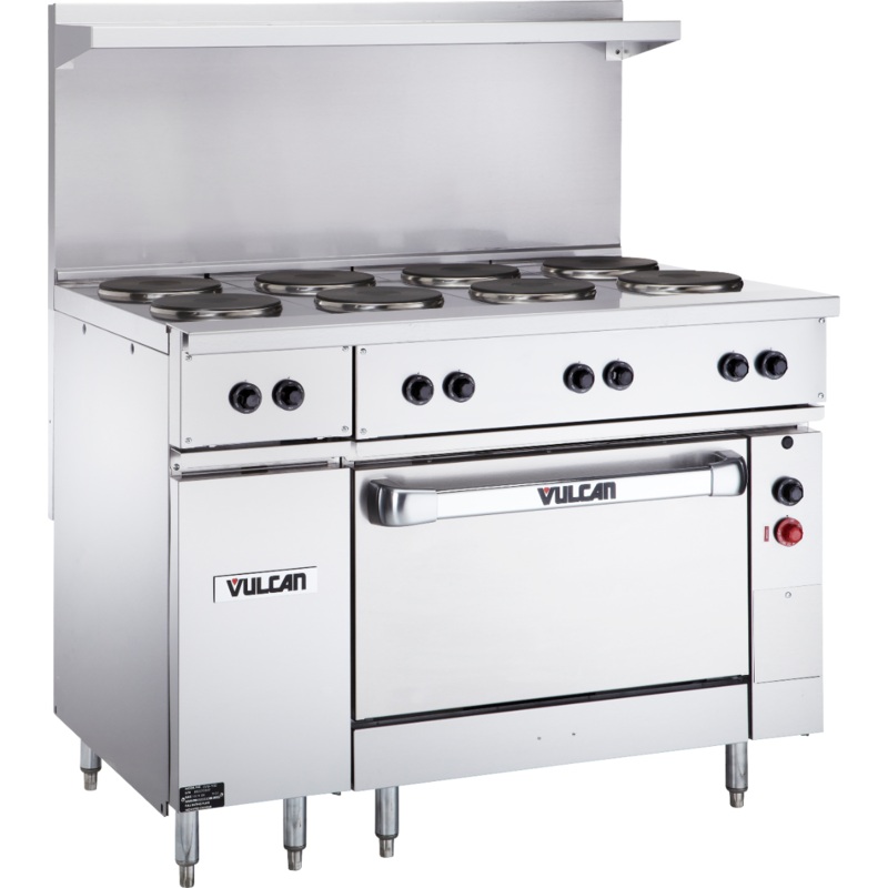 Vulcan EV48-SS-8FP-208 Endurance Electric Range Eight French Plate w/ Two Ovens 48" - 208V
