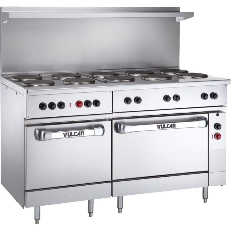 Vulcan EV60-SS-10FP-208 Endurance Electric Range Ten French Plate w/ One Oversized Oven & One Standard Oven 60' - 208V