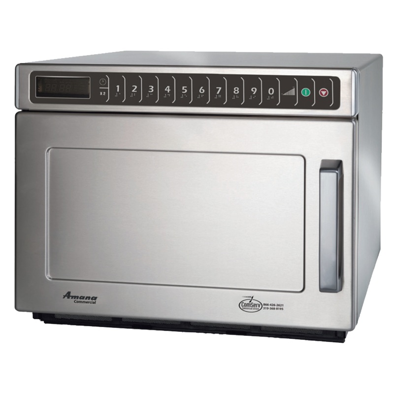 Amana HDC18SD2 Heavy Duty Stainless Steel Commercial Microwave with Solid Door - 208-240V, 1800W
