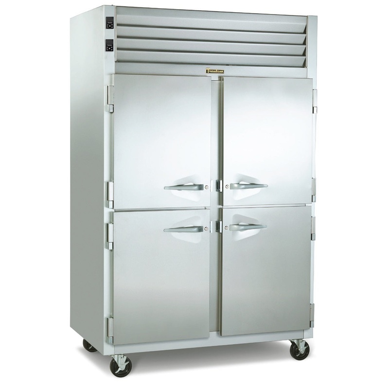 Traulsen ADT232DUT-HHS Spec-Line 2-Section 4 Solid Half Door Dual Temp Reach-In Refrigerator / Freezer 48" - 37.72 cu. ft.