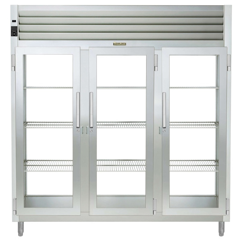 Traulsen AHF332WP-FHG Spec-Line 3-Section 3 Glass Door Reach-In Pass-Thru Heated Holding Cabinet 86" - 84.36 cu. ft.