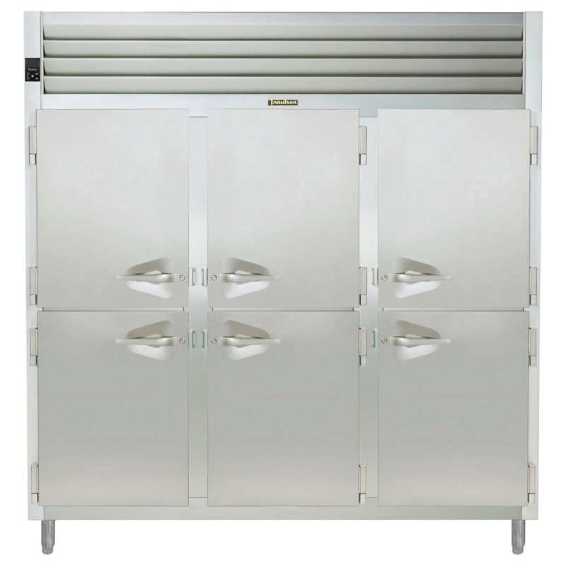 Traulsen AHF332WP-HHS Spec-Line 3-Section 6 Solid Half Door Reach-In Pass-Thru Heated Holding Cabinet 86" - 81.72 cu. ft.
