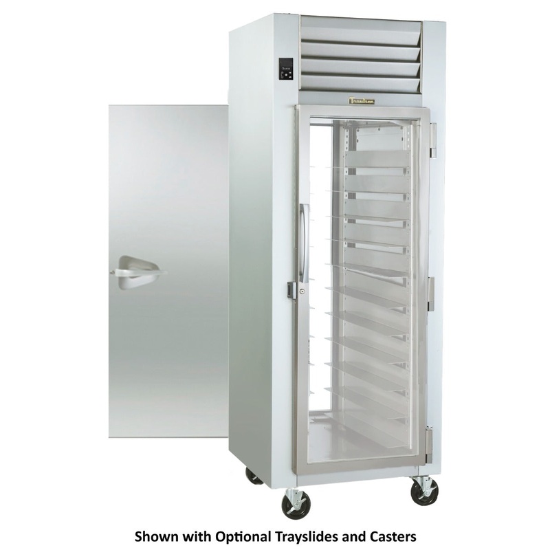 Traulsen AHT132NPUT-FHG Spec-Line 1-Section 1 Glass Door front / 1 Solid Door Rear Reach-In Pass-Thru Refrigerator 26" - 23.43 cu. ft. - 115v
