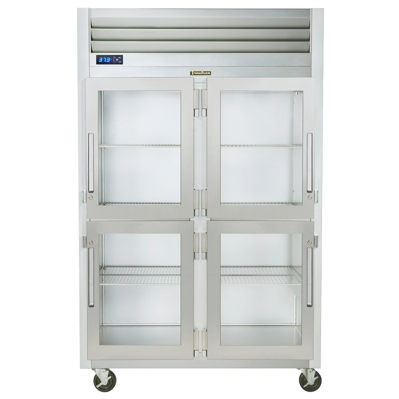 Traulsen G21001 2-Section Right/Left Hinged 4 Glass Half Door Reach-In Refrigerator 52" - 46 Cu. Ft.