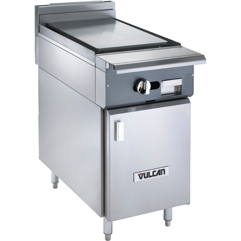 Vulcan V1P18B V Series Heavy Duty Natural Gas Plancha Range & Cabinet Base 18" - 17,000 BTU
