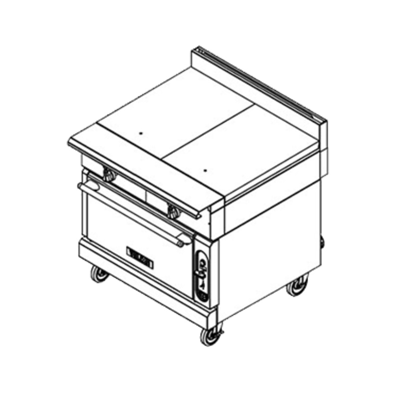 Vulcan V236HC V Series Heavy Duty Natural Gas Range w/ 2 Modular Hot Tops & Convection Oven 36" - 92,000 BTU