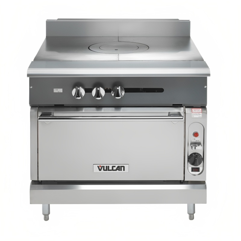 Vulcan V2P36 V Series Heavy Duty Natural Gas Modular Range w/ 2 Plancha Tops 36" - 35,000 BTU