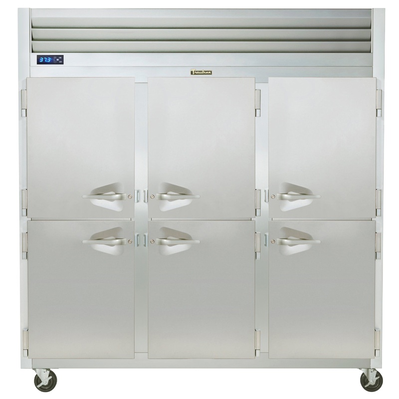 Traulsen G30000 3-Section Left/Right/Right Hinged 6 Solid Half Door Reach-In Refrigerator 76" - 69.1 Cu. Ft.