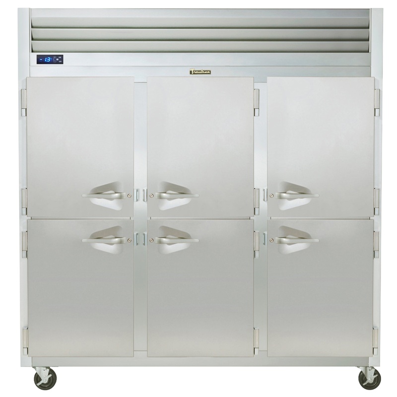 Traulsen G31300 3-Section Left/Right/Right Hinged 6 Solid Half Door Reach-In Freezer 76" - 69.1 Cu. Ft.