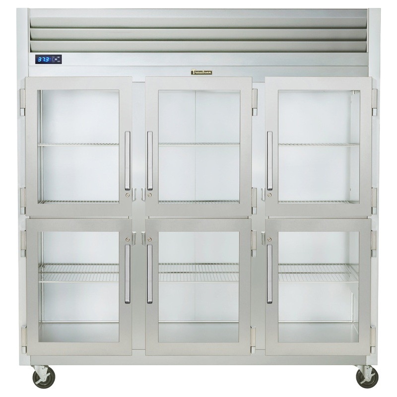 Traulsen G32000 3-Section Left/Right/Right Hinged 6 Glass Half Door Reach-In Refrigerator 76" - 69.1 Cu. Ft.