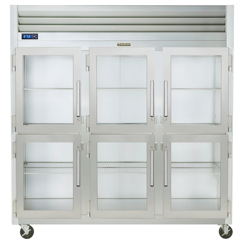 Traulsen G32001 3-Section Left/Left/Right Hinged 6 Glass Half Door Reach-In Refrigerator 76" - 69.1 Cu. Ft.
