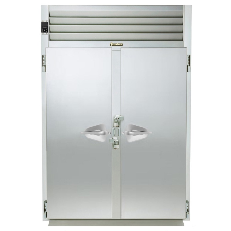 Traulsen RI232LP-COR01 2-Section 2 Solid Door Correctional Roll-Thru Heated Holding Cabinet 68" - Accepts 66"H Racks - 78.8 cu. ft.  - 208-230/115v