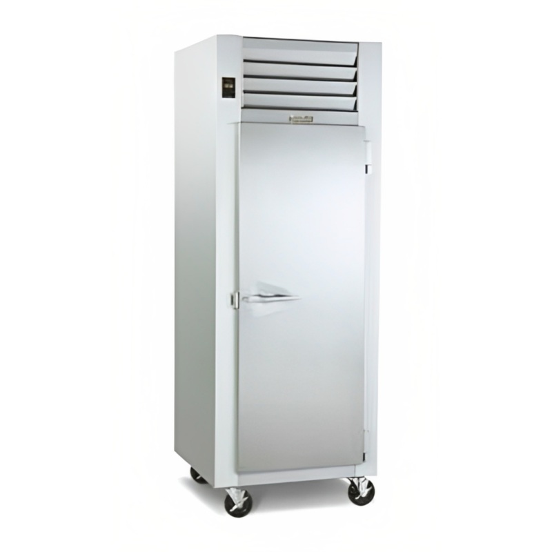 Traulsen RR132LP-COR02 Correctional Roll-Thru Refrigerator One Full-Height Solid Door Left Hinged for 66" High Racks 38.8 Cu. Ft. - 115V