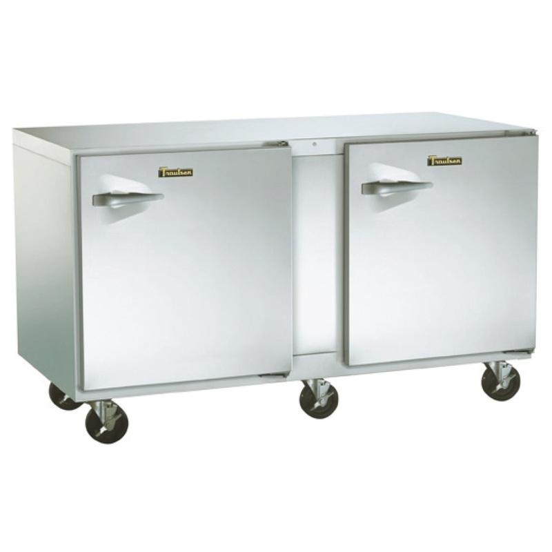 Traulsen UHT72-RR-SB Undercounter Refrigerator Two Door Right Hinged w/ Stainless Steel Back 72" - 115V