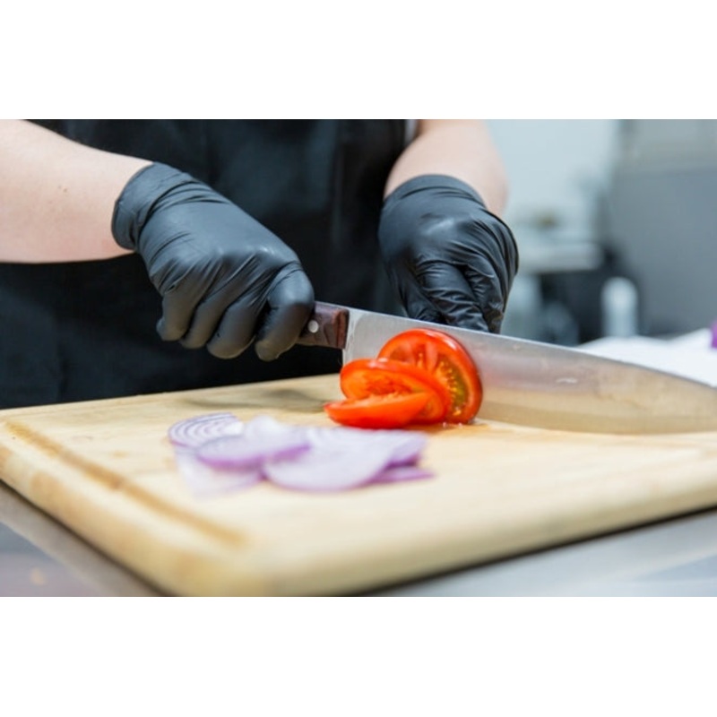 FoodHandler 103-212-BLK JobSelect Disposable 4 Mil Guage Powder-Free Black Nitrile Gloves - Small