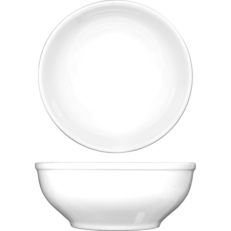 International Tableware BL-18 Bristol Bright White Rolled Edge China Oatmeal / Nappie Bowl 19 oz. - 36/Case