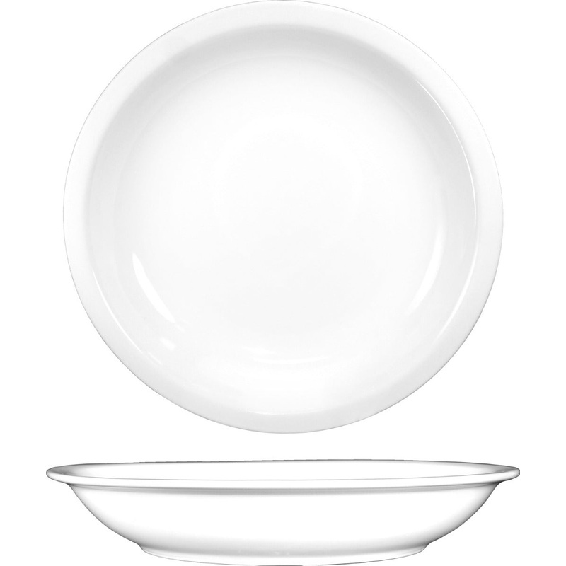 International Tableware BL-27 Bristol Bright White Rolled Edge China Soup Bowl 24 oz. - 24/Case