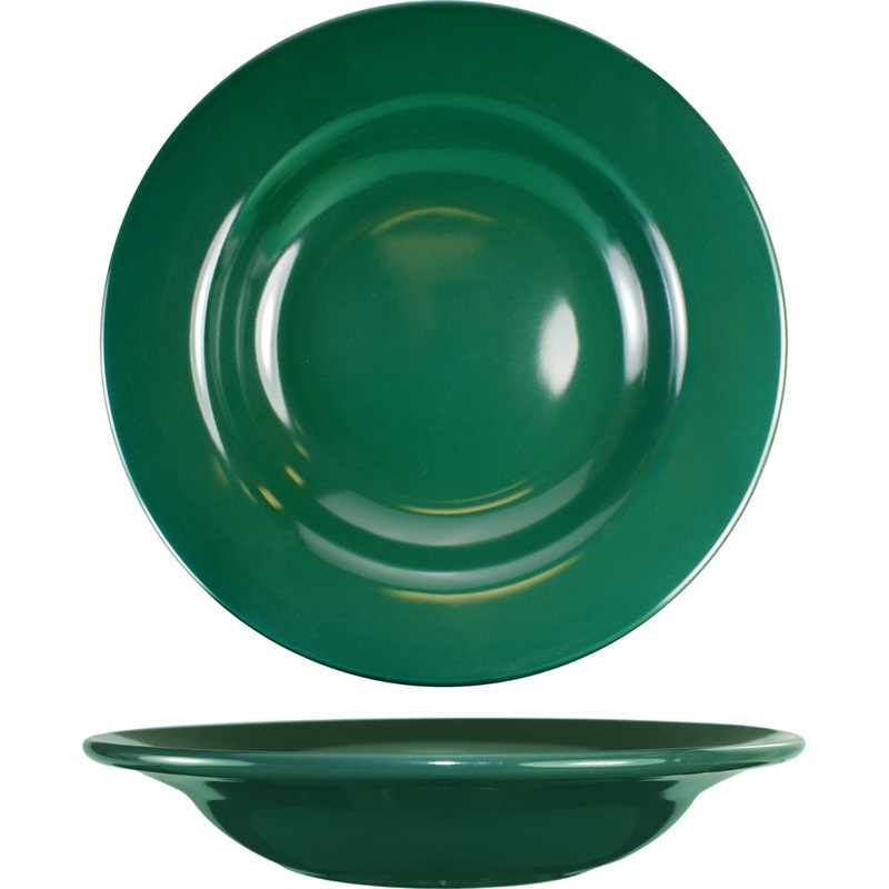 International Tableware CA-3-G Cancun Green Rolled Edge Deep Rim China Soup Bowl 12 oz. - 24/Case