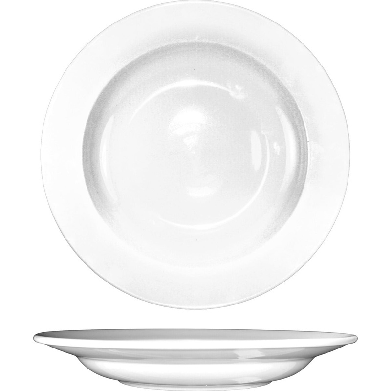 International Tableware DO-120 Dover European White Rolled Edge China Pasta Bowl 20 oz. - 12/Case