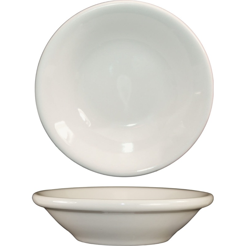 International Tableware RO-11 Roma American White Rolled Edge China Fruit Bowl 4-1/2 oz. - 36/Case