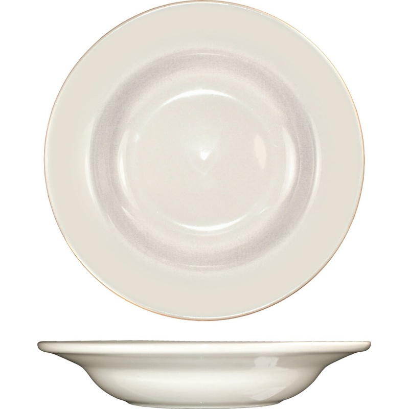 International Tableware RO-3 Roma American White Rolled Edge Deep Rim China Soup Bowl 12 oz. - 24/Case