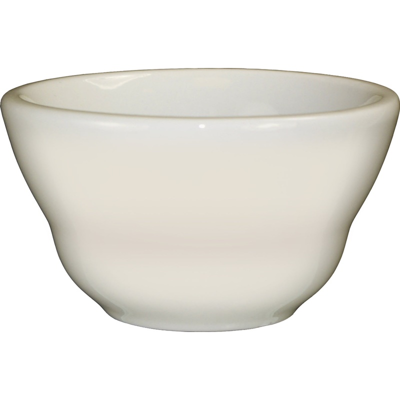 International Tableware RO-4 Roma American White Rolled Edge China Bouillon Cup / Bowl 7-1/4 oz. - 36/Case