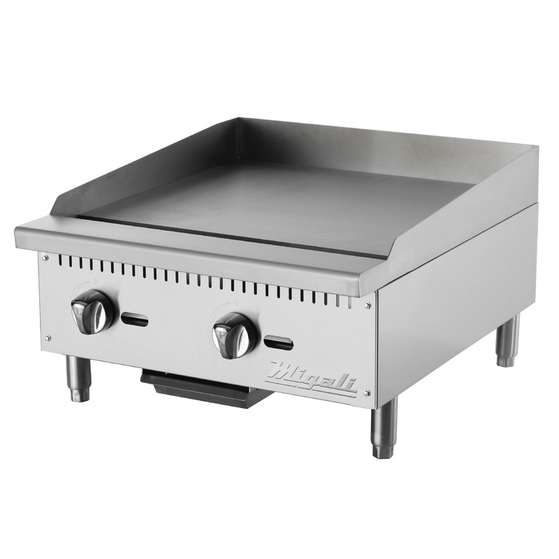 Migali C-G24 Competitor Series Countertop 2 Burner Gas Griddle 24" - NG - 60,000 BTU