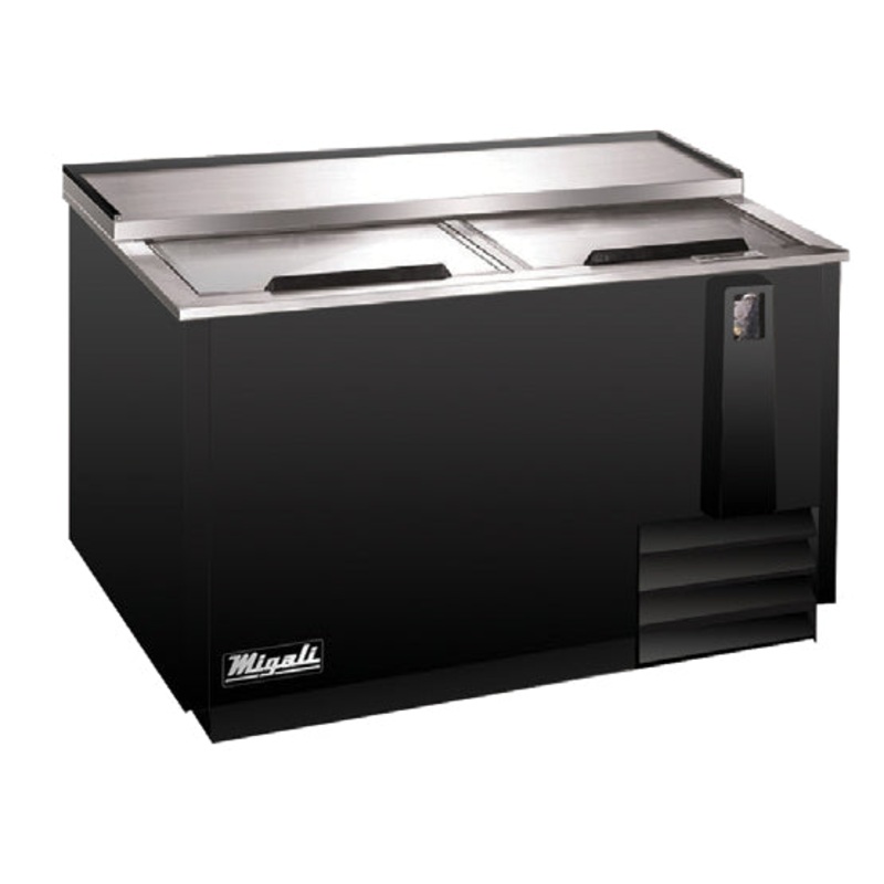 Migali C-HBC50-HC Competitor Series Black 2 Solid Slide Lid Horizontal Bottle Cooler w/R290 50" - 13 cu. ft.