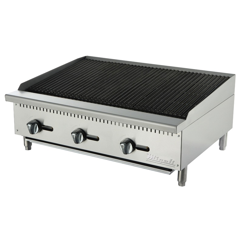 Migali C-RB36 Competitor Series Countertop 3 Burner Radiant Gas Charbroiler 36" - NG - 105,000 BTU