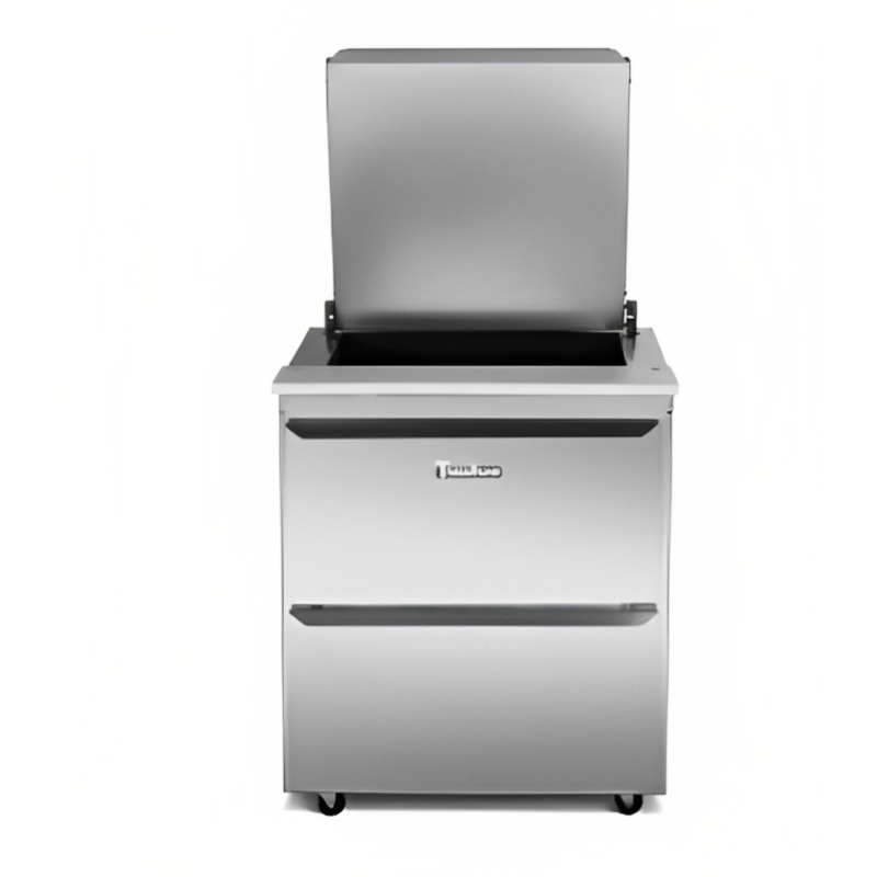 Traulsen UST2312-D 1-Section 2 Drawer Refrigerated Salad/Sandwich Prep Table with Low Profile Flat Lid 32" - Holds (12) 1/6 Size Pans - 8.8 cu. ft. - 115v