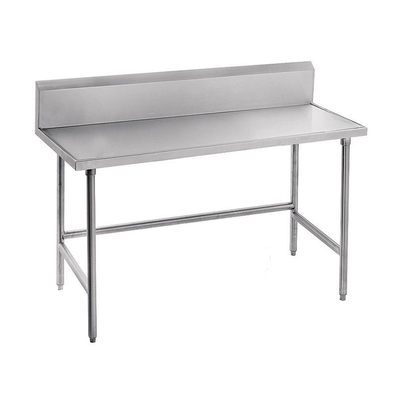 Advance Tabco TKSS-308 Stainless Steel Work Table with 5" Backsplash & Open Base 96" x 30"