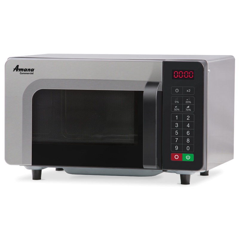 Amana RMS10TSA Stainless Steel Commercial Microwave with Push Button Controls - 120V, 1000W