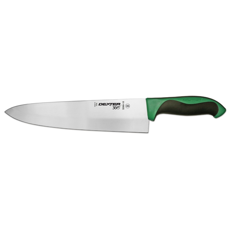 Dexter-Russell S360-10G-PCP Dexter 360 Cook's Knife with Black/Green Handle 10"