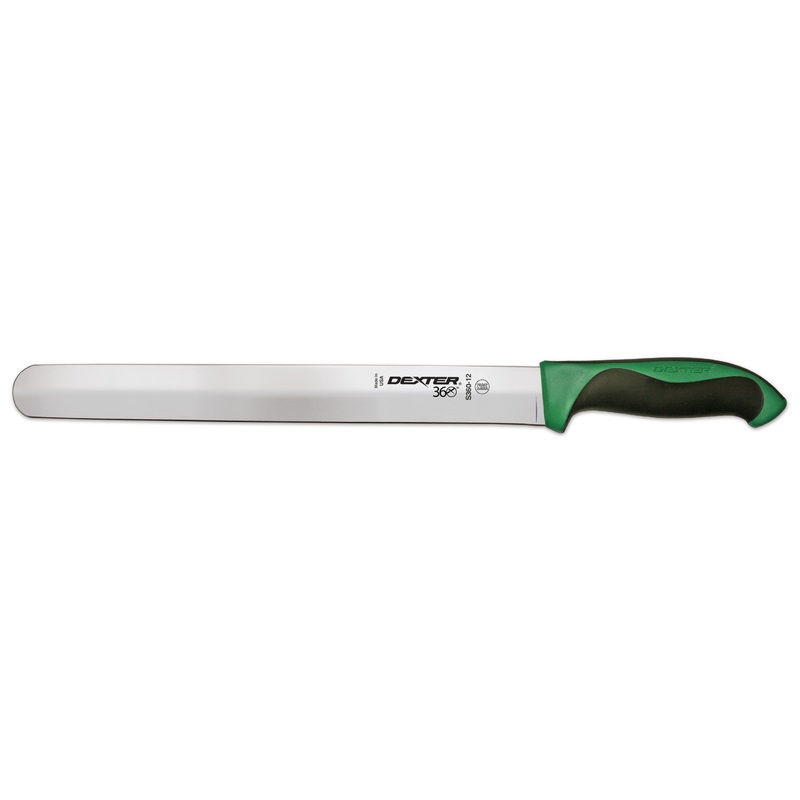 Dexter-Russell S360-12G-PCP Dexter 360 Slicer Knife with Black/Green Handle 12"